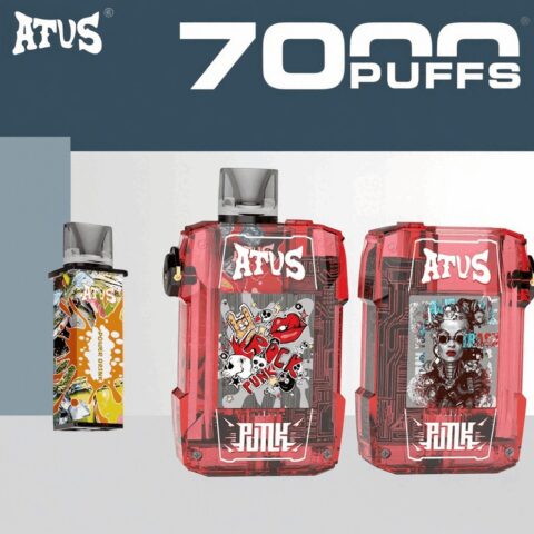 DE012 7000 Puffs Disposable Vapes with rechargeable and adjustable airflow ATVS Vape
