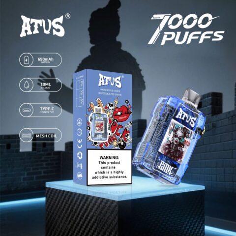 DE012 7000 Puffs Disposable Vapes with rechargeable and adjustable airflow ATVS Vape