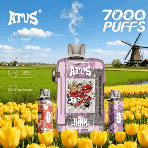 DE012 7000 Puffs Disposable Vapes with rechargeable and adjustable airflow ATVS Vape