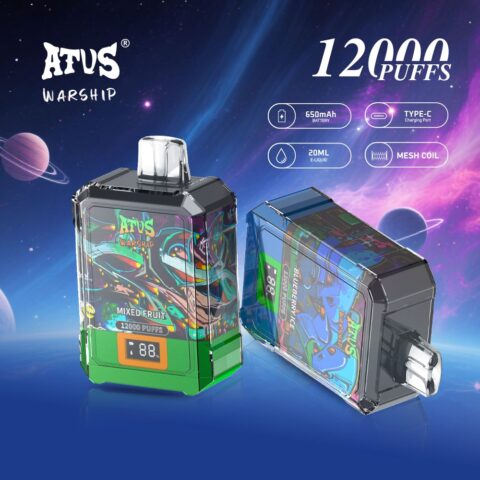 DE013A 12000 Puffs Disposable Vapes with LED display screen and adjustable airflow ATVS Vape