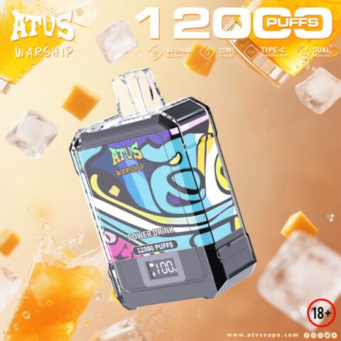 DE013A 12000 Puffs Disposable Vapes with LED display screen and adjustable airflow ATVS Vape