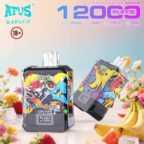 DE013A 12000 Puffs Disposable Vapes with LED display screen and adjustable airflow ATVS Vape