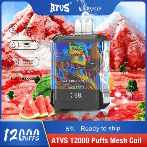 DE013A 12000 Puffs Disposable Vapes with LED display screen and adjustable airflow ATVS Vape