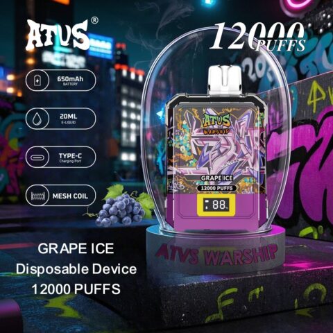 DE013A 12000 Puffs Disposable Vapes with LED display screen and adjustable airflow ATVS Vape