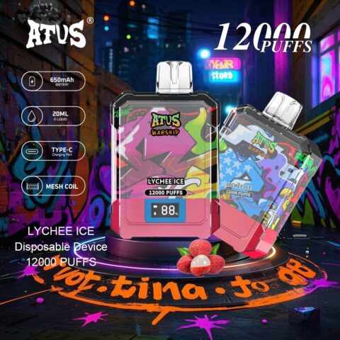 DE013A 12000 Puffs Disposable Vapes with LED display screen and adjustable airflow ATVS Vape