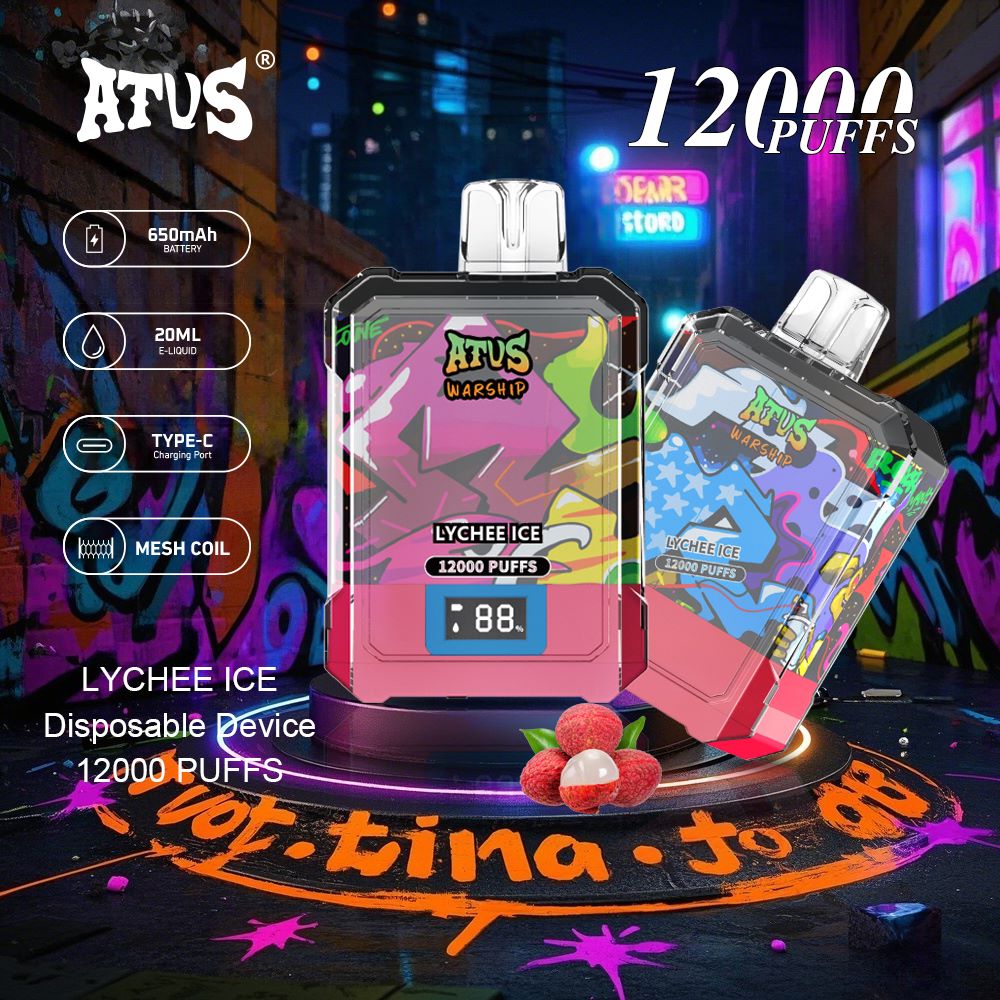 DE013A 12000 Puffs Disposable Vapes with LED display screen and adjustable airflow ATVS Vape