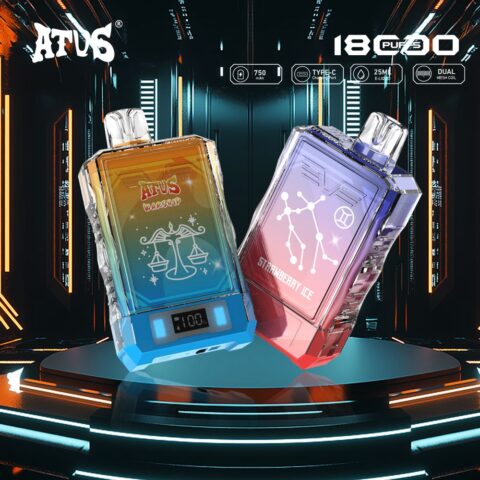 DE015 18000 Puffs Disposable Vape with LED display screen and adjustable airflow rechargeable ATVS Vape