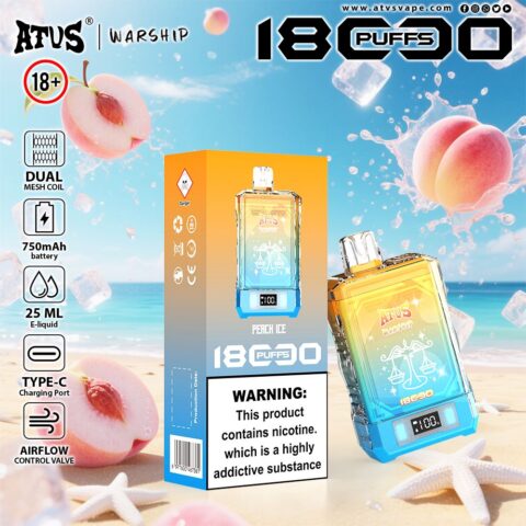 DE015 18000 Puffs Disposable Vape with LED display screen and adjustable airflow rechargeable ATVS Vape