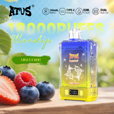 DE015 18000 Puffs Disposable Vape with LED display screen and adjustable airflow rechargeable ATVS Vape