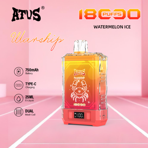 DE015 18000 Puffs Disposable Vape with LED display screen and adjustable airflow rechargeable ATVS Vape