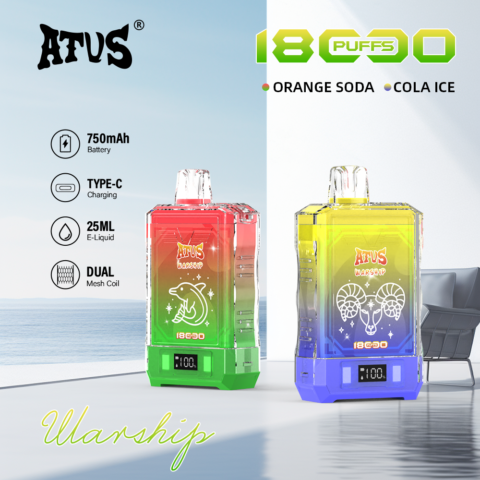 DE015 18000 Puffs Disposable Vape with LED display screen and adjustable airflow rechargeable ATVS Vape