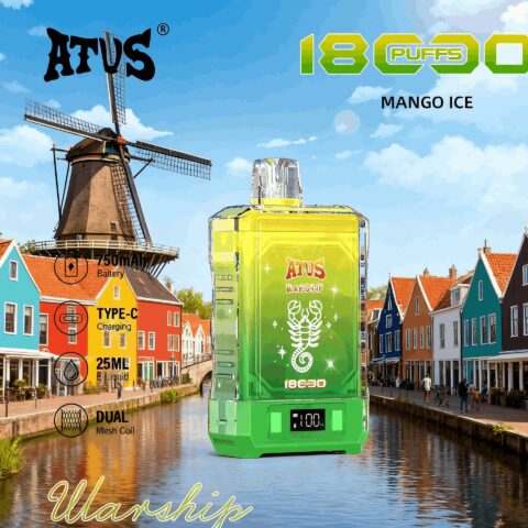 DE015 18000 Puffs Disposable Vape with LED display screen and adjustable airflow rechargeable ATVS Vape