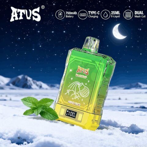 DE015 18000 Puffs Disposable Vape with LED display screen and adjustable airflow rechargeable ATVS Vape