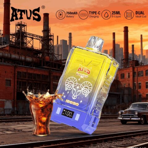 DE015 18000 Puffs Disposable Vape with LED display screen and adjustable airflow rechargeable ATVS Vape