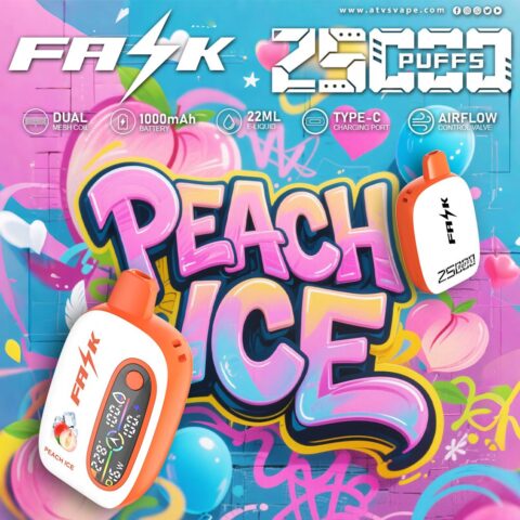 DE016 25000 Puffs Disposable Vape with LED display screen and adjustable airflow rechargeable ATVS Vape