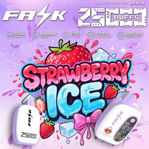 DE016 25000 Puffs Disposable Vape with LED display screen and adjustable airflow rechargeable ATVS Vape