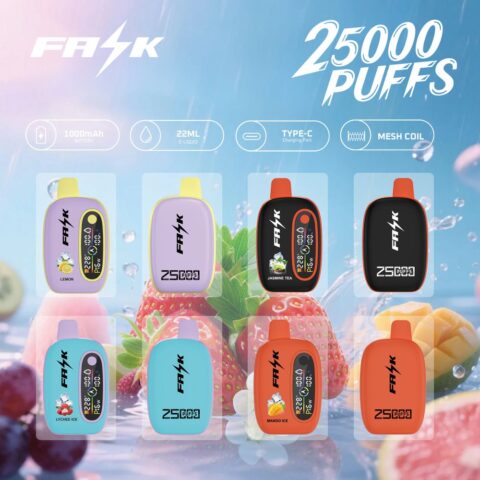 DE016 25000 Puffs Disposable Vape with LED display screen and adjustable airflow rechargeable ATVS Vape