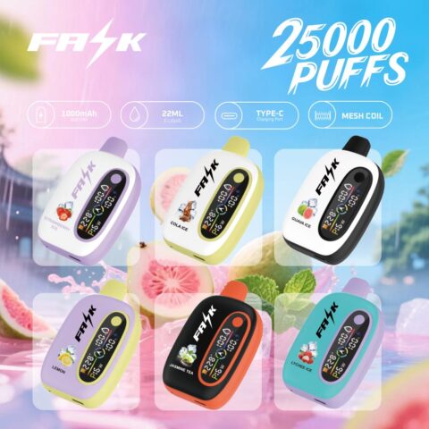 DE016 25000 Puffs Disposable Vape with LED display screen and adjustable airflow rechargeable ATVS Vape