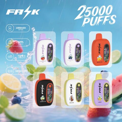 DE016 25000 Puffs Disposable Vape with LED display screen and adjustable airflow rechargeable ATVS Vape