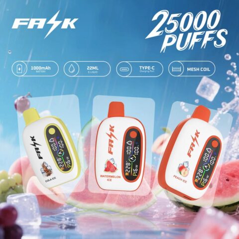 DE016 25000 Puffs Disposable Vape with LED display screen and adjustable airflow rechargeable ATVS Vape