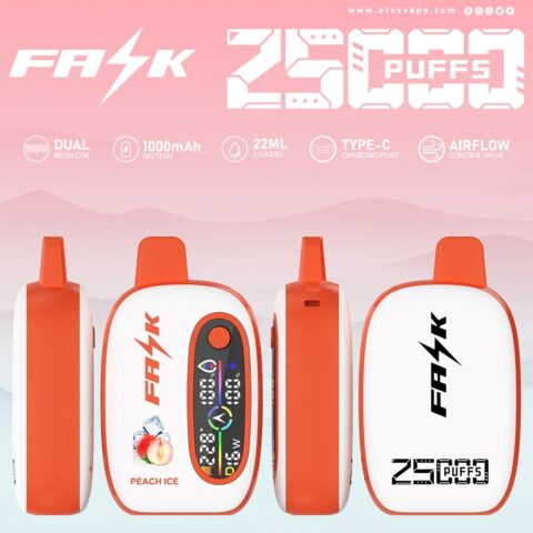 DE016 25000 Puffs Disposable Vape with LED display screen and adjustable airflow rechargeable ATVS Vape