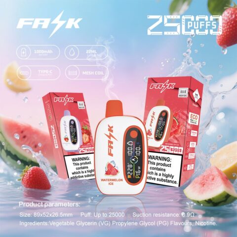 DE016 25000 Puffs Disposable Vape with LED display screen and adjustable airflow rechargeable ATVS Vape