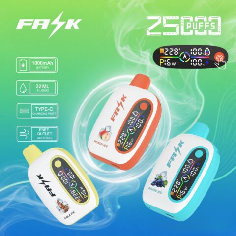 DE016 25000 Puffs Disposable Vape with LED display screen and adjustable airflow rechargeable ATVS Vape