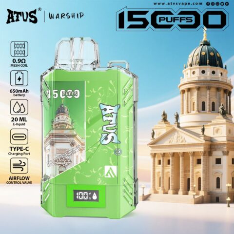 DE017 15000 Puffs Disposable Vape with LED display screen and adjustable airflow rechargeable ATVS Vape