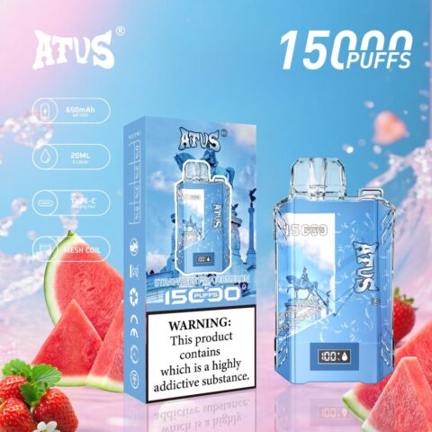 DE017 15000 Puffs Disposable Vape with LED display screen and adjustable airflow rechargeable ATVS Vape