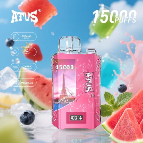 DE017 15000 Puffs Disposable Vape with LED display screen and adjustable airflow rechargeable ATVS Vape