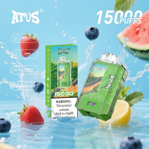 DE017 15000 Puffs Disposable Vape with LED display screen and adjustable airflow rechargeable ATVS Vape