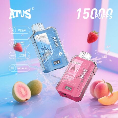 DE017 15000 Puffs Disposable Vape with LED display screen and adjustable airflow rechargeable ATVS Vape