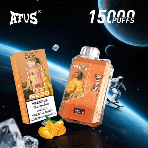 DE017 15000 Puffs Disposable Vape with LED display screen and adjustable airflow rechargeable ATVS Vape