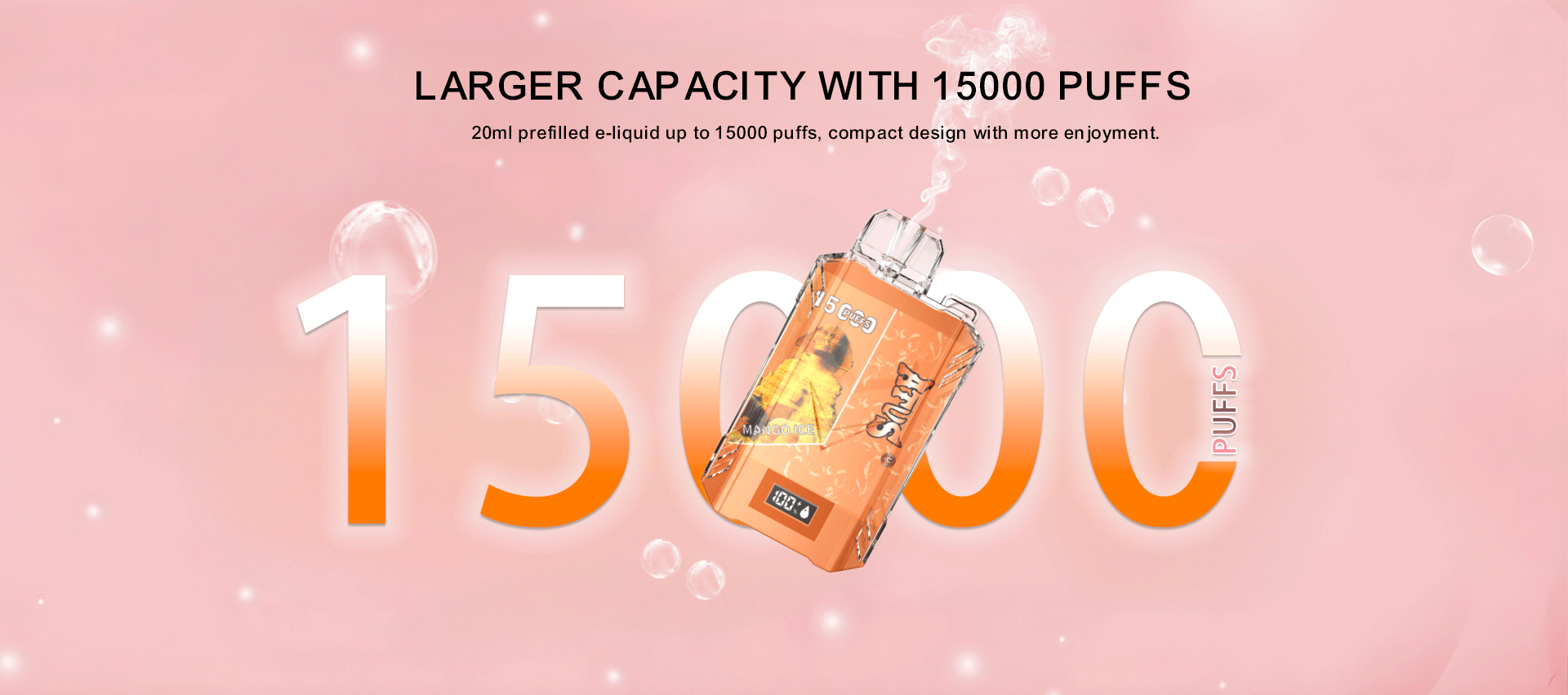 DE017 15000 Puffs Disposable Vape with LED display screen and adjustable airflow rechargeable ATVS Vape