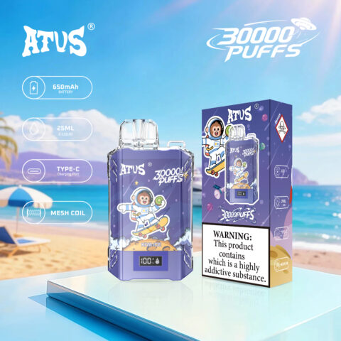 DE017 30000 Puffs Disposable Vape with LED display screen and adjustable airflow rechargeable ATVS Vape