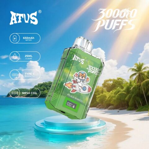 DE017 30000 Puffs Disposable Vape with LED display screen and adjustable airflow rechargeable ATVS Vape