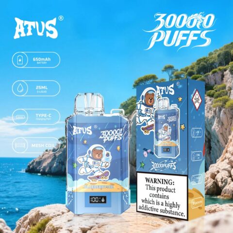 DE017 30000 Puffs Disposable Vape with LED display screen and adjustable airflow rechargeable ATVS Vape