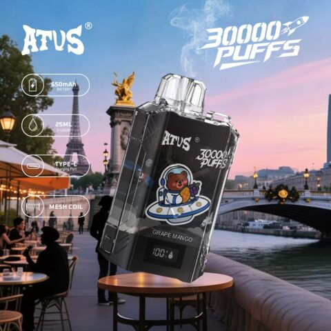 DE017 30000 Puffs Disposable Vape with LED display screen and adjustable airflow rechargeable ATVS Vape