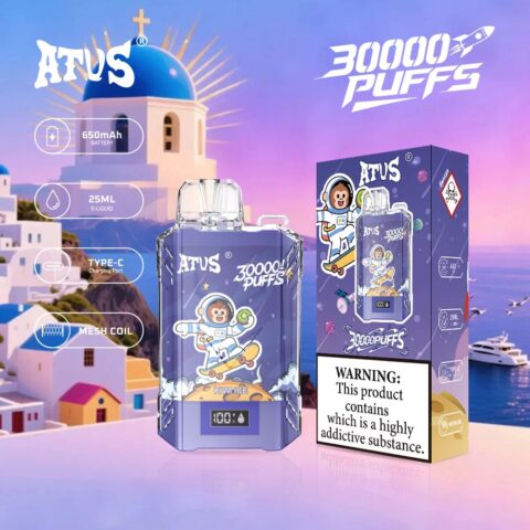 DE017 30000 Puffs Disposable Vape with LED display screen and adjustable airflow rechargeable ATVS Vape