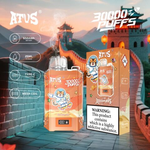 DE017 30000 Puffs Disposable Vape with LED display screen and adjustable airflow rechargeable ATVS Vape