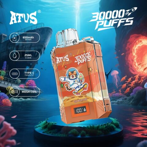 DE017 30000 Puffs Disposable Vape with LED display screen and adjustable airflow rechargeable ATVS Vape