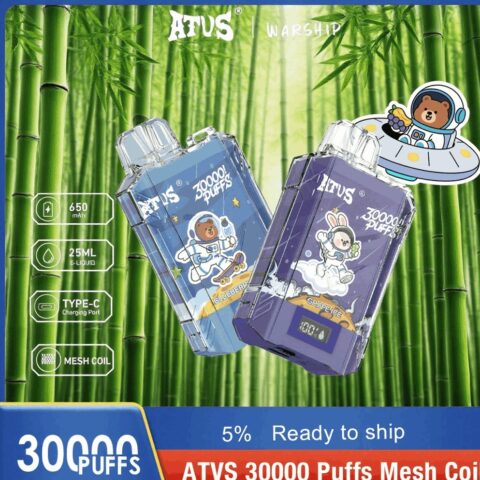 DE017 30000 Puffs Disposable Vape with LED display screen and adjustable airflow rechargeable ATVS Vape