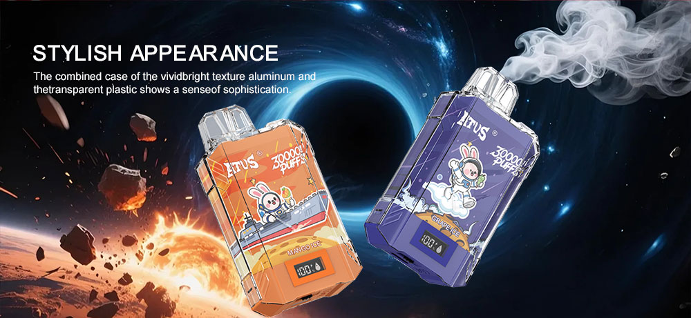 DE017 30000 Puffs Disposable Vape with LED display screen and adjustable airflow rechargeable ATVS Vape