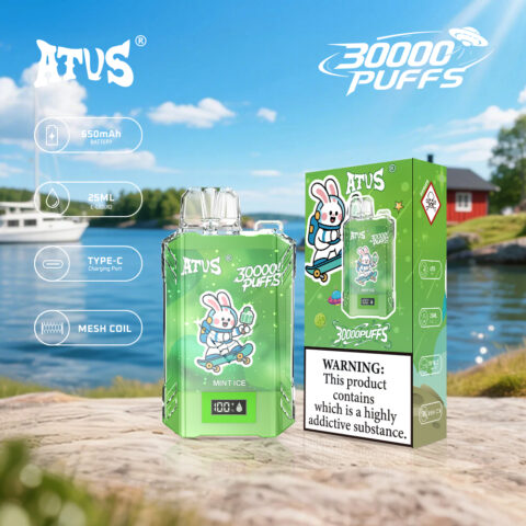 DE017 30000 Puffs Disposable Vape with LED display screen and adjustable airflow rechargeable ATVS Vape