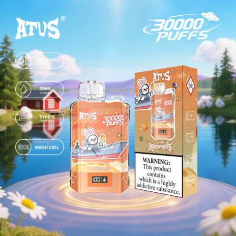 DE017 30000 Puffs Disposable Vape with LED display screen and adjustable airflow rechargeable ATVS Vape