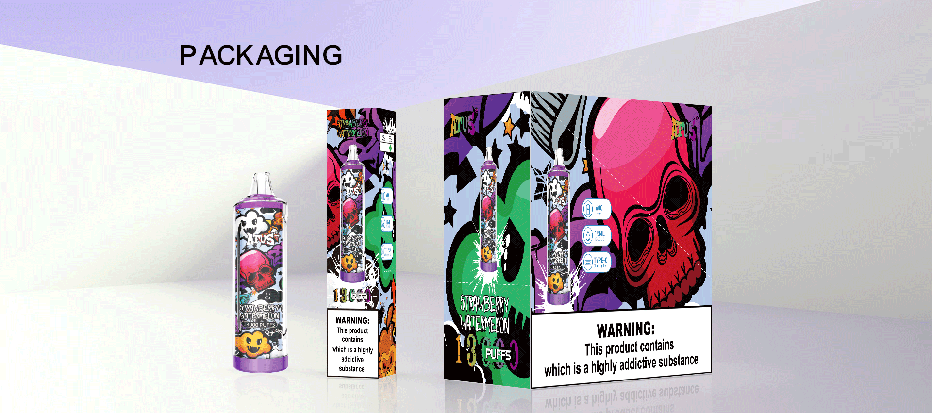 DE018 13000 Puffs Disposable Vape with rechargeable ATVS Vape