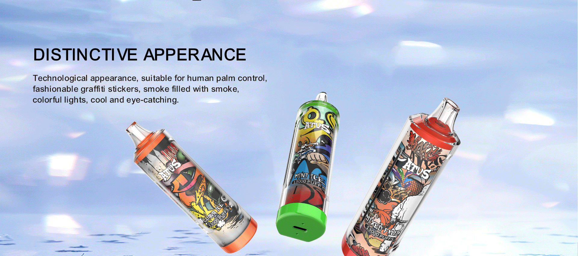DE018 13000 Puffs Disposable Vape with rechargeable ATVS Vape