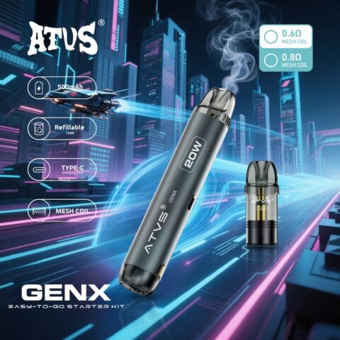 DE020 Refillable Pod Kit System Device with Adjustable Airflow MTL RDL ATVS Vape