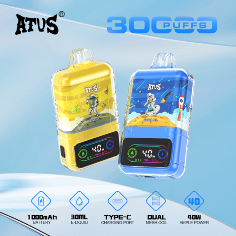 DE021 30000 Puffs Disposable Vape with LED display screen and adjustable airflow MTL DTL