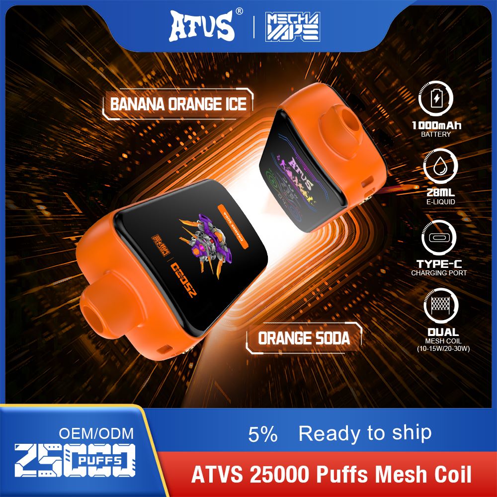 DE022 25000 Puffs Disposable Vape with Full screen rechargeable and adjustable airflow ATVS Vape